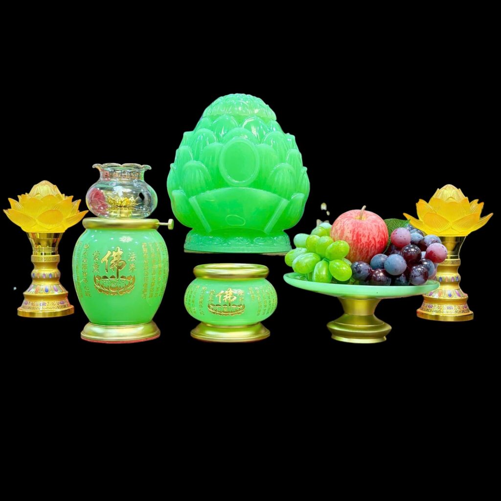 Combo Hũ Tro Cốt Và Đèn Thờ Cúng Cao Cấp –  Thờ Cúng Trang Nghiêm